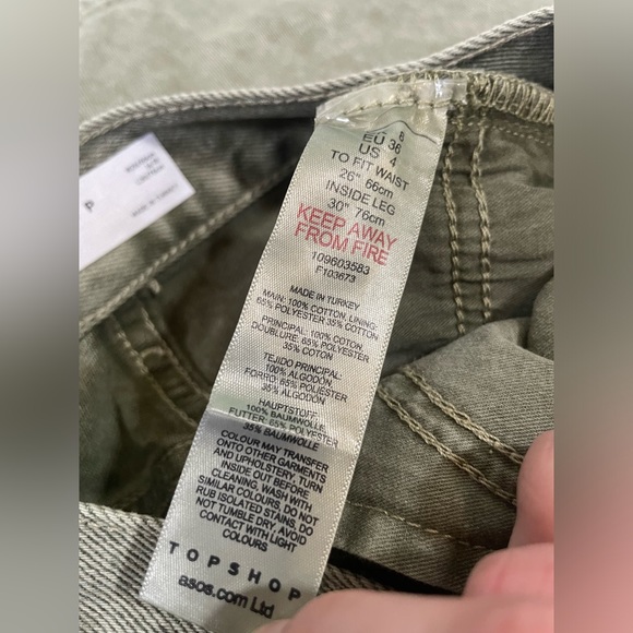 NWT TOPSHOP Dad Jeans Straight Leg Slim Fit Denim Relaxed Trench Grunge Gray New - Picture 11 of 11